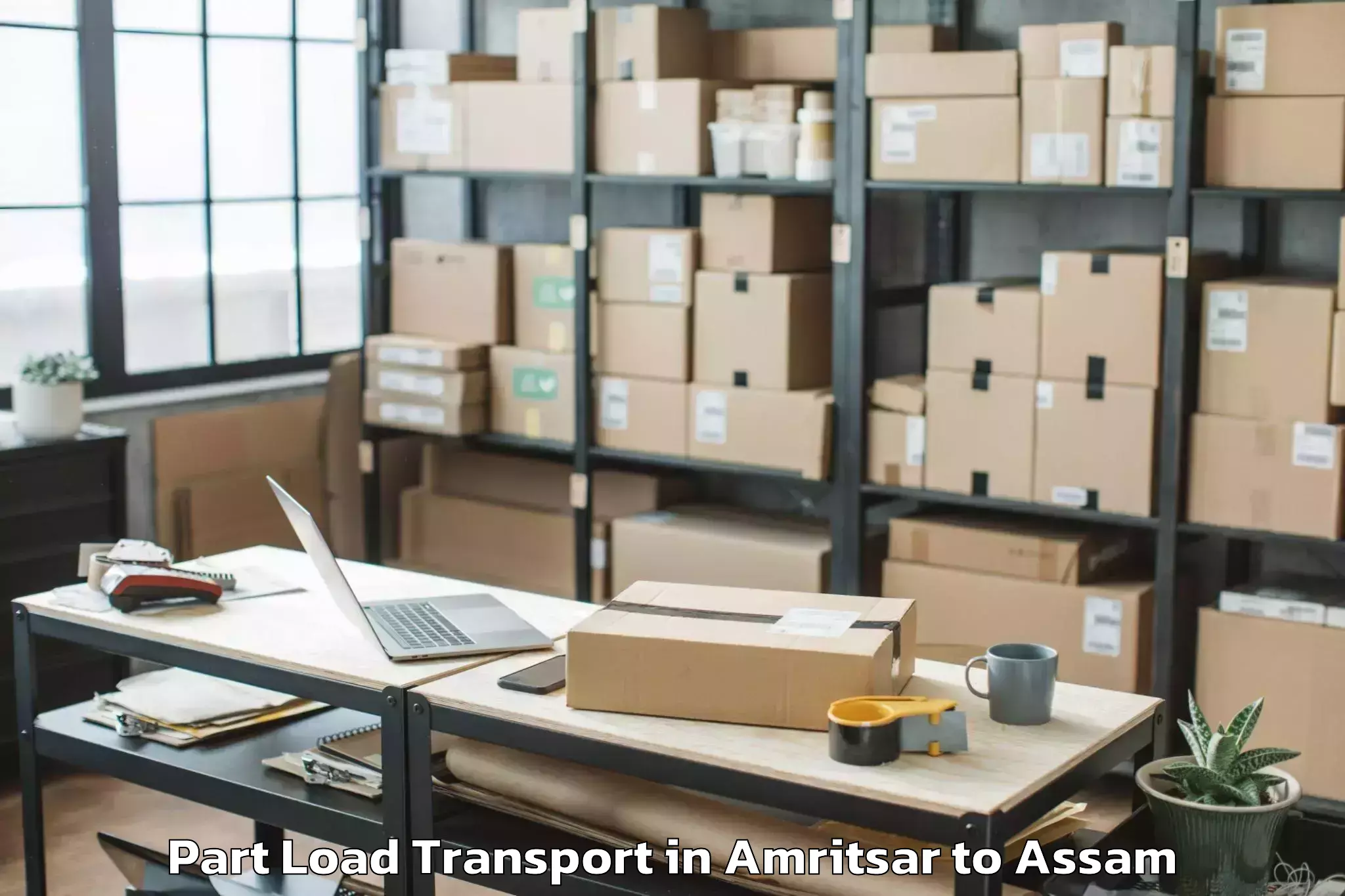 Affordable Amritsar to Sualkuchi Part Load Transport